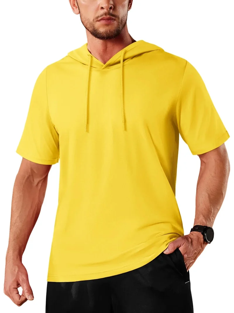 T-shirt à capuche légers en coton pour l'été, manches courtes "Planète Rando - TS300"