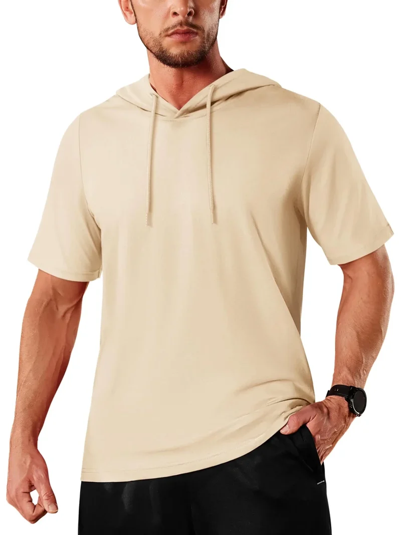 T-shirt à capuche légers en coton pour l'été, manches courtes "Planète Rando - TS300"