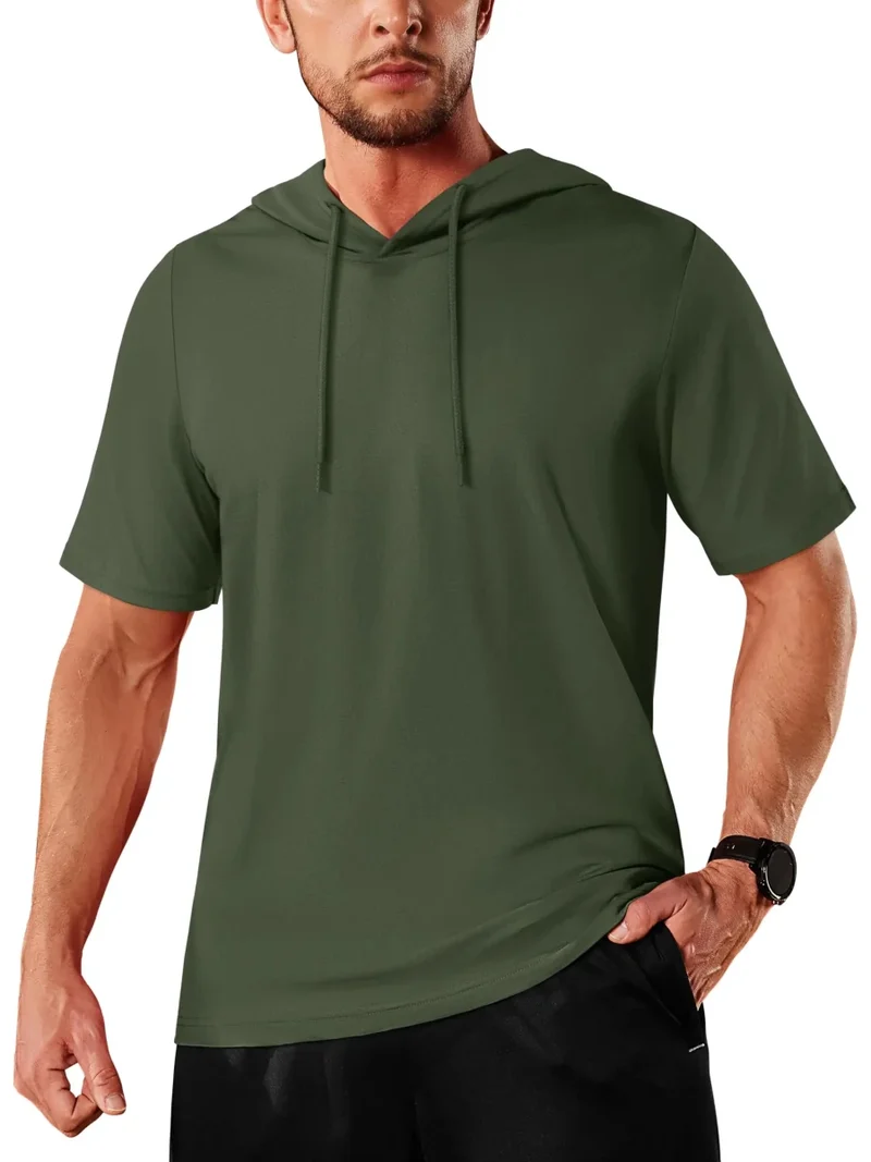 T-shirt à capuche légers en coton pour l'été, manches courtes "Planète Rando - TS300"