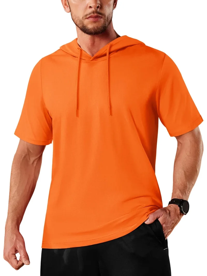 T-shirt à capuche légers en coton pour l'été, manches courtes "Planète Rando - TS300"
