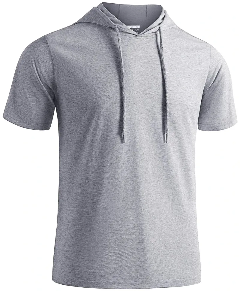 T-shirt à capuche légers en coton pour l'été, manches courtes "Planète Rando - TS300"
