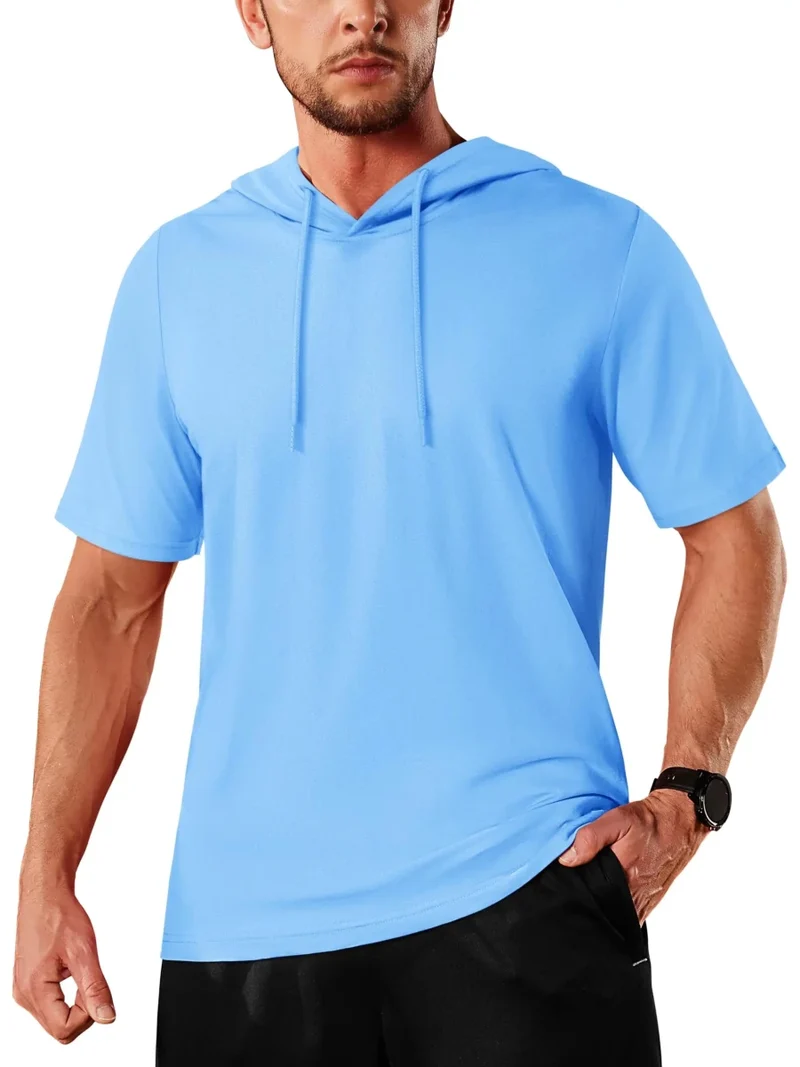 T-shirt à capuche légers en coton pour l'été, manches courtes "Planète Rando - TS300"