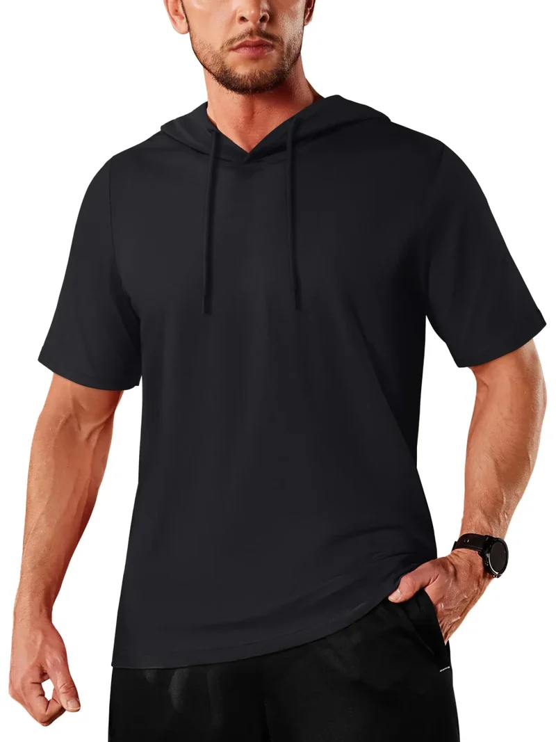 T-shirt à capuche légers en coton pour l'été, manches courtes "Planète Rando - TS300"