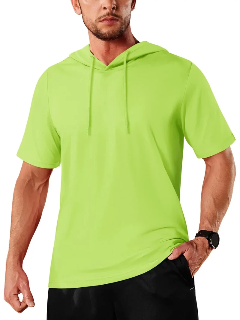 T-shirt à capuche légers en coton pour l'été, manches courtes "Planète Rando - TS300"