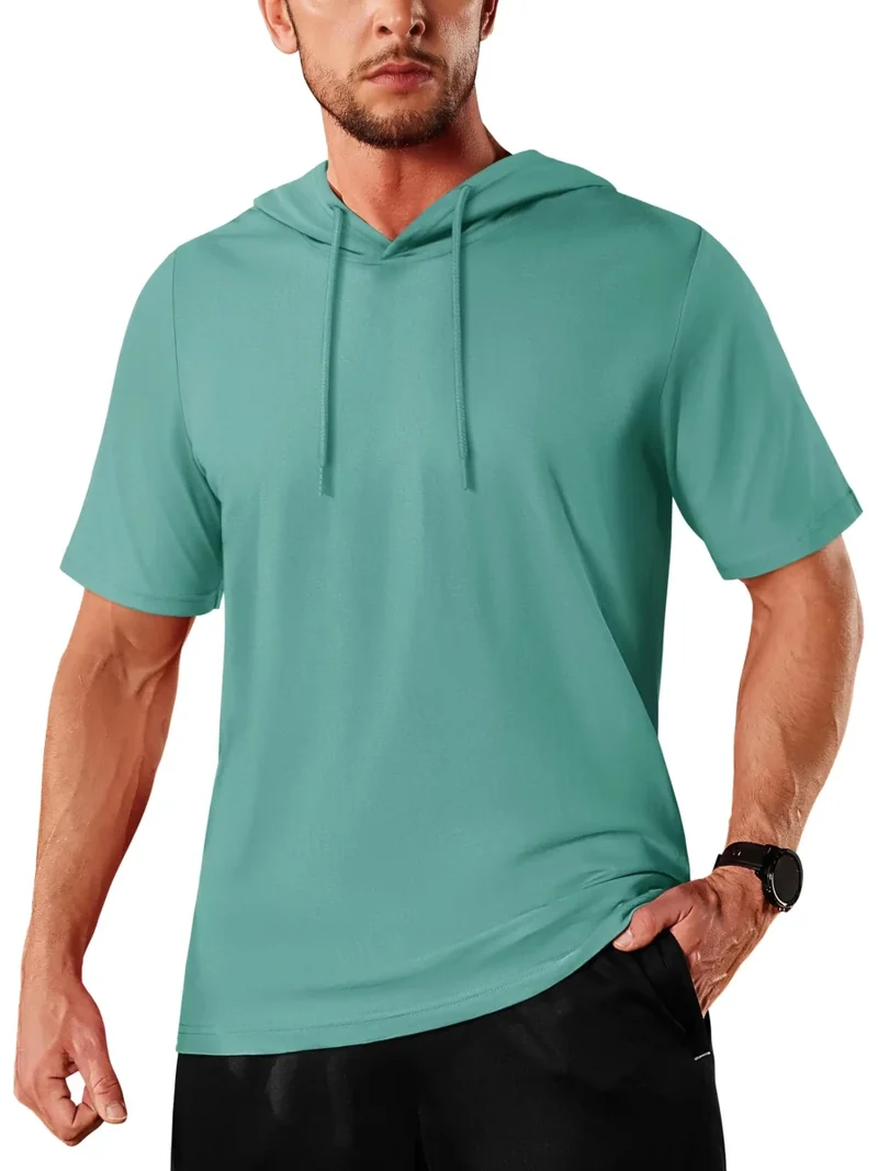 T-shirt à capuche légers en coton pour l'été, manches courtes "Planète Rando - TS300"