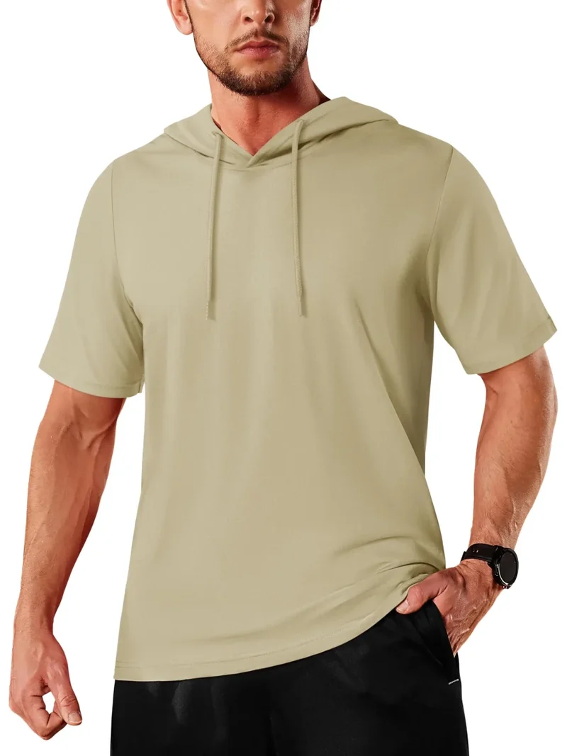 T-shirt à capuche légers en coton pour l'été, manches courtes "Planète Rando - TS300"