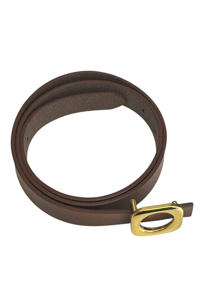 CEINTURE CUIR BOUCLE DOREE - 02691