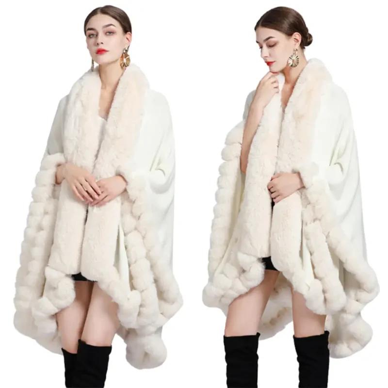 Poncho Blanc Femme