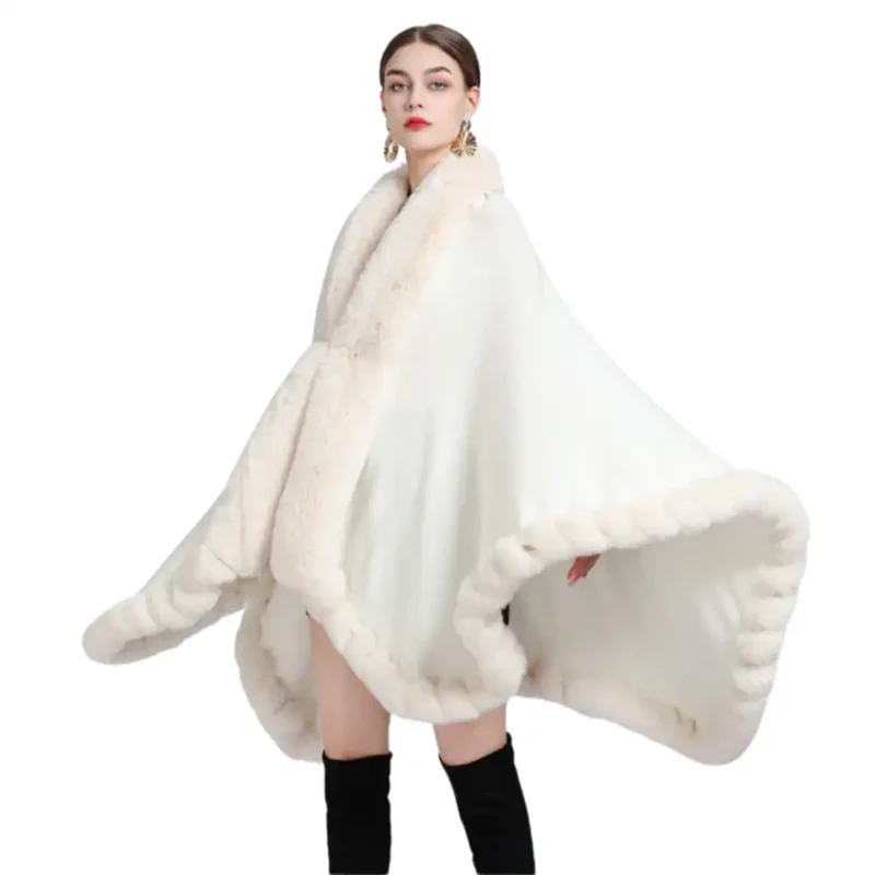 Poncho Blanc Femme