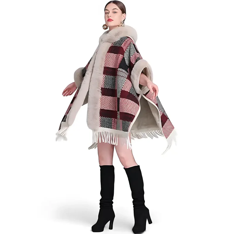 Poncho De Femme Très Chaud