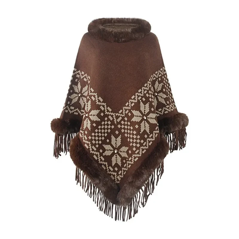 Poncho Cape Chaud Pour Femme