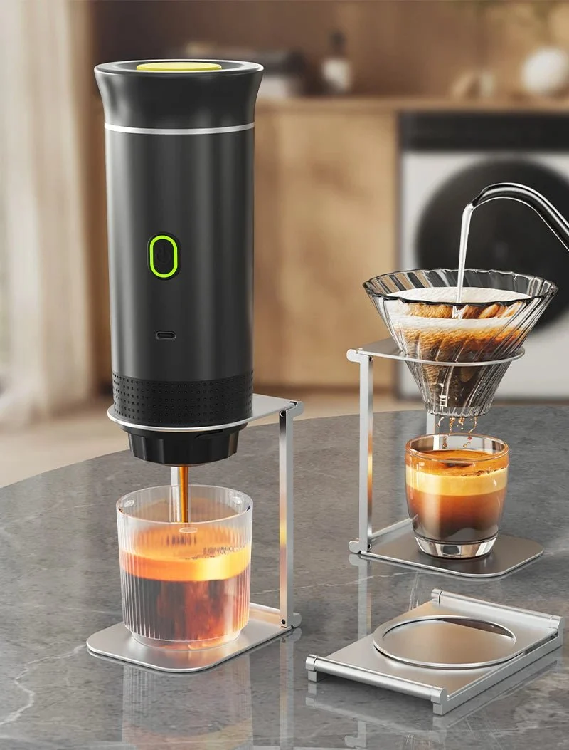Support pliable en alliage d'aluminium pour machine à expresso électrique portable "DENOKIN"