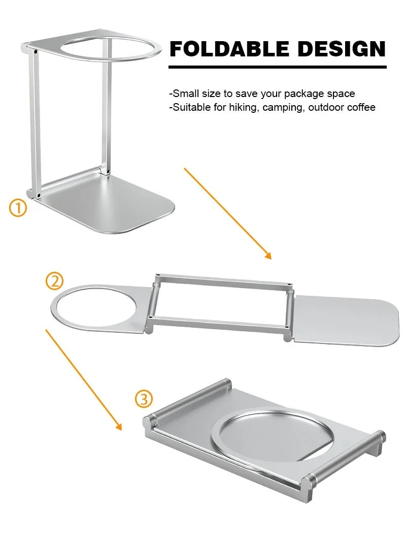 Support pliable en alliage d'aluminium pour machine à expresso électrique portable "DENOKIN"