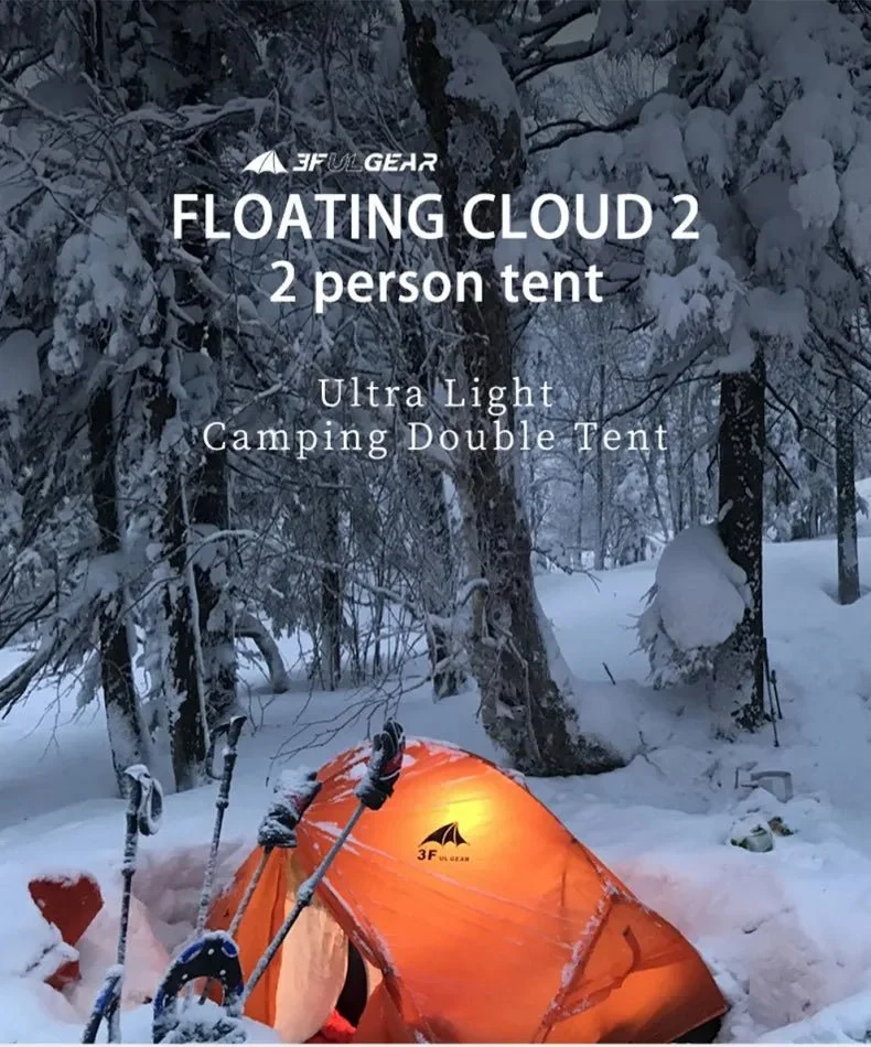 Tente de bivouac / camping double-parois autoportante en nylon ultraléger 15D enduit de silicone "3F UL Gear - Floating Cloud"