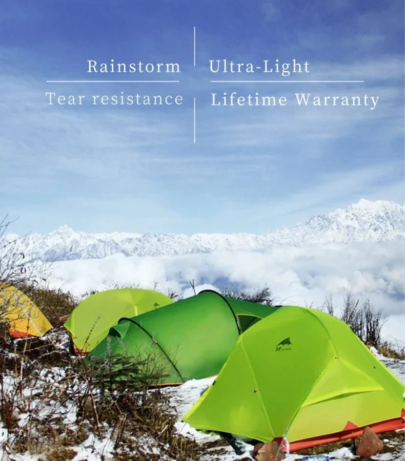 Tente de bivouac / camping double-parois autoportante en nylon ultraléger 15D enduit de silicone "3F UL Gear - Floating Cloud"