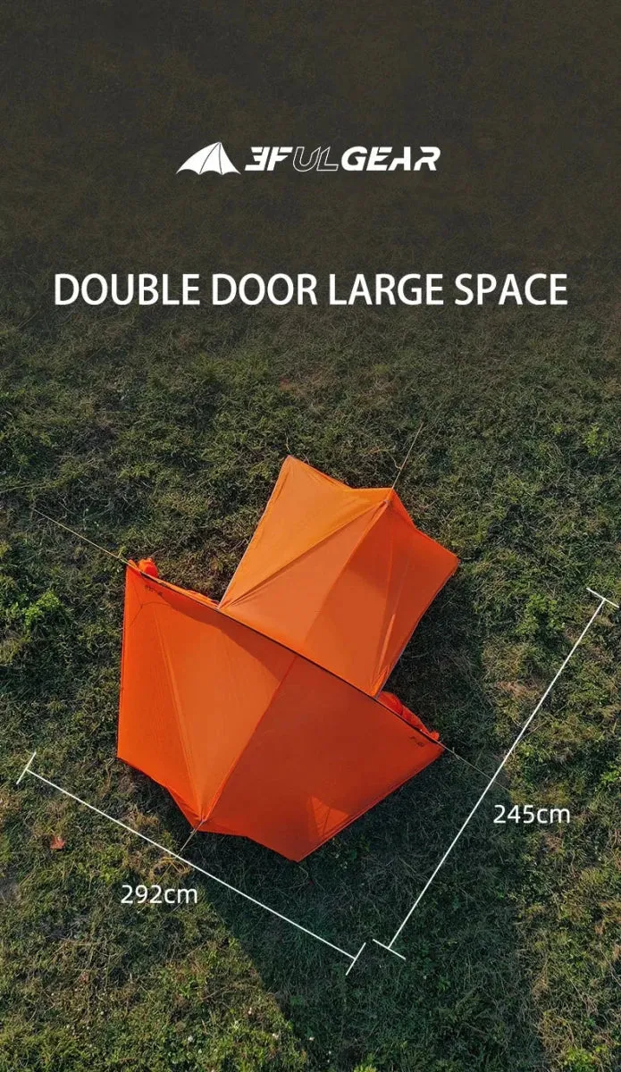 Tente hybride double-parois pour le bivouac / camping avec large espace intérieur 1,9kg "3F UL GEAR - SHELL 2"