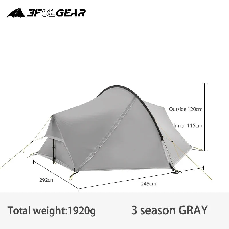 Tente hybride double-parois pour le bivouac / camping avec large espace intérieur 1,9kg "3F UL GEAR - SHELL 2"
