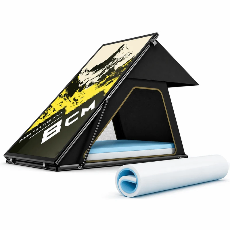 Tente de toit automatique ridige ultra-plate 8cm & en aluminium anti-UV "Planete Rando - IRONPEAK"