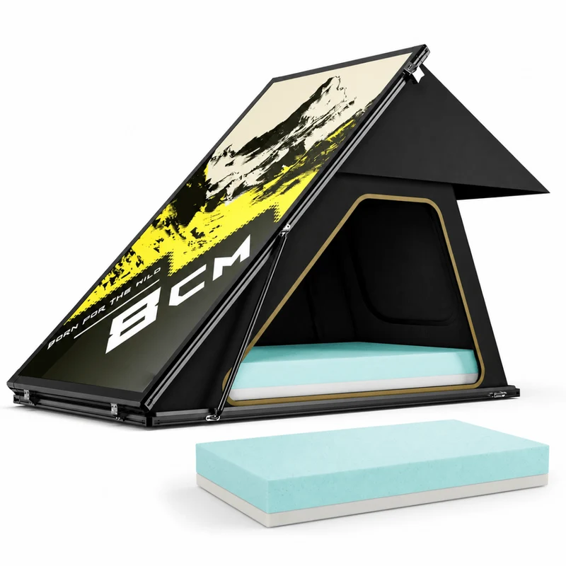 Tente de toit automatique ridige ultra-plate 8cm & en aluminium anti-UV "Planete Rando - IRONPEAK"