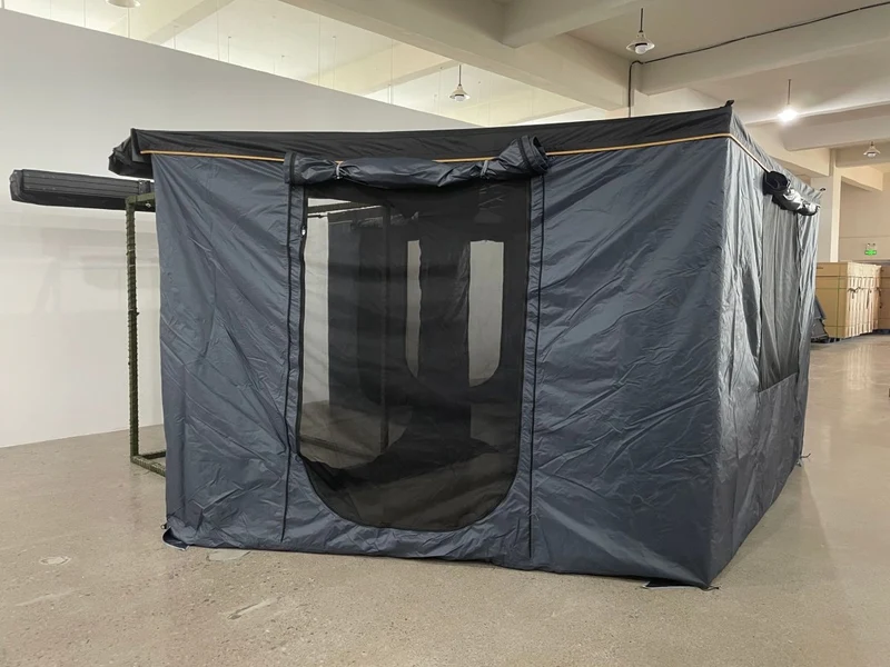 Auvent 270° pour voiture, SUV, 4x4 ou van en tissu oxford 600D résistant & imperméable anti-UV “Planète Rando – Aurora 270”