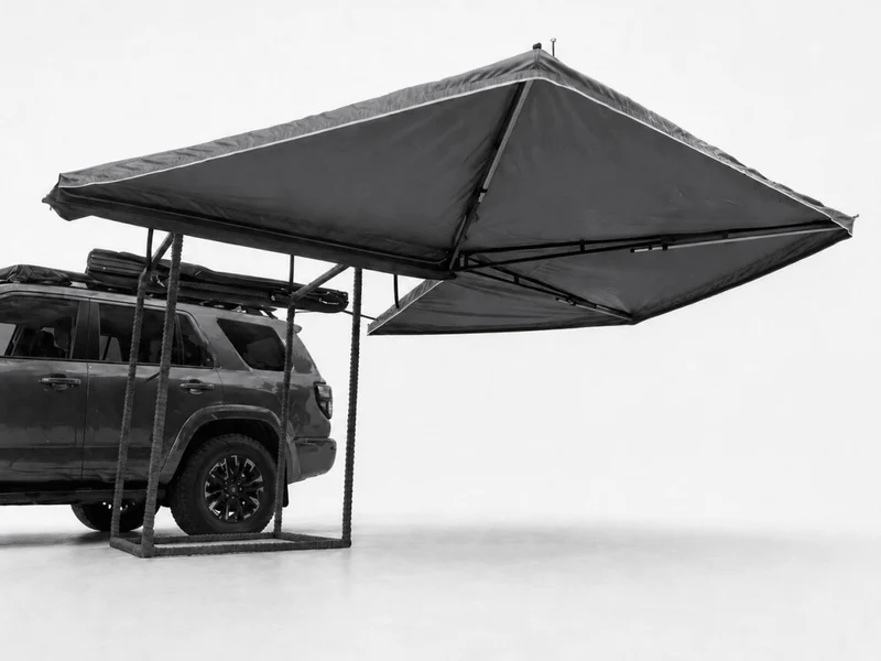 Auvent 270° pour voiture, SUV, 4x4 ou van en tissu oxford 600D résistant & imperméable anti-UV “Planète Rando – Aurora 270”