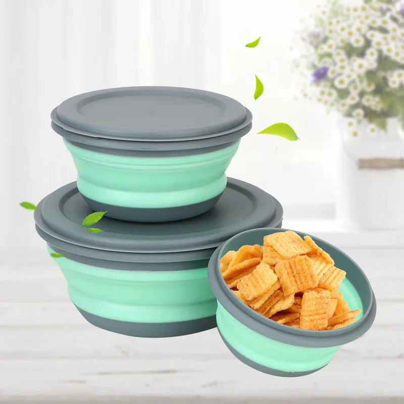 Ensemble de 3 bols pliables en silicone pour boîte à lunch "CLS Outdoor - Folding Bowl"
