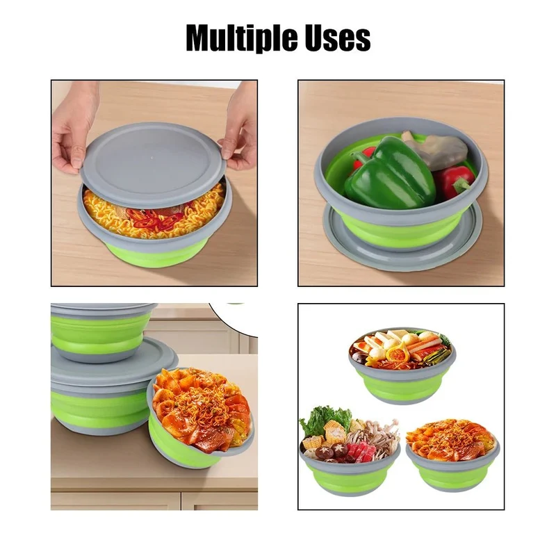 Ensemble de 3 bols pliables en silicone pour boîte à lunch "CLS Outdoor - Folding Bowl"