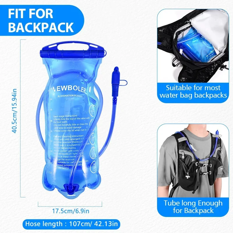 Poche à eau / poche d'hydratation sans PVC ni BPA "NEWBOLER - BOT000 series"