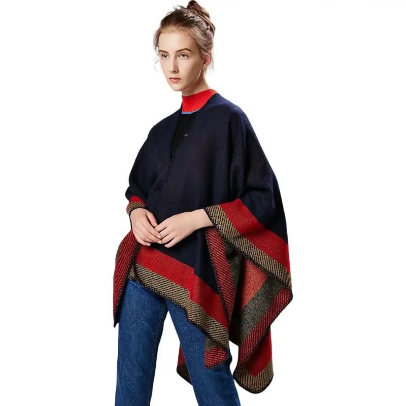 Poncho Tissu Chaud Femme