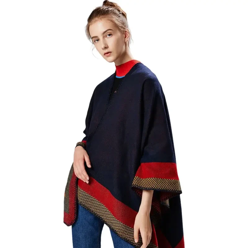 Poncho Tissu Chaud Femme