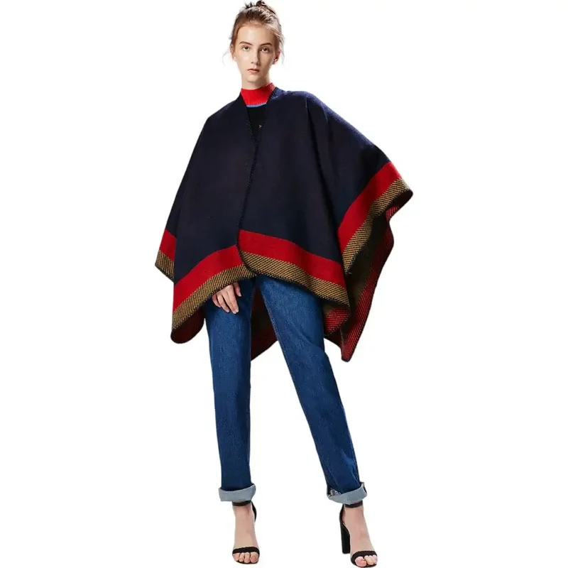 Poncho Tissu Chaud Femme