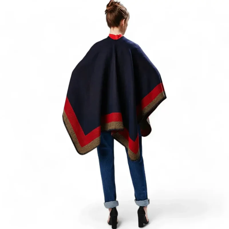 Poncho Tissu Chaud Femme
