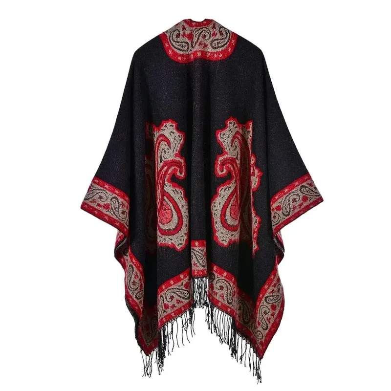 Poncho femme chaud hiver solde