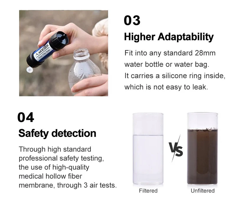 Purificateur d'eau portable 0,01 micron 34g "Widesea - WP-01B"