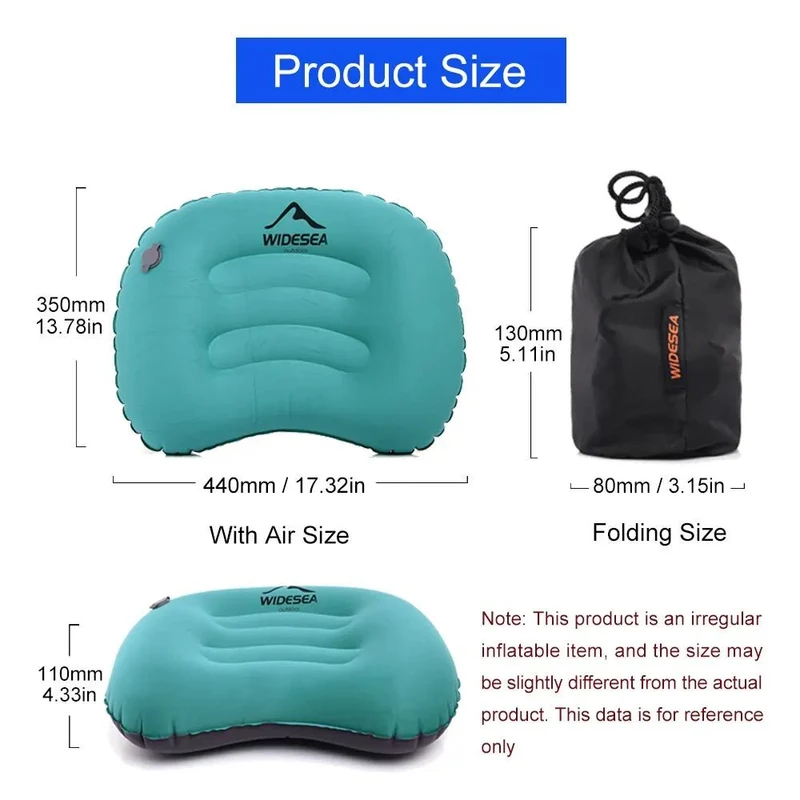 Oreiller gonflable ultraléger pour le camping et le bivouac "Widesea - WSCP-001"