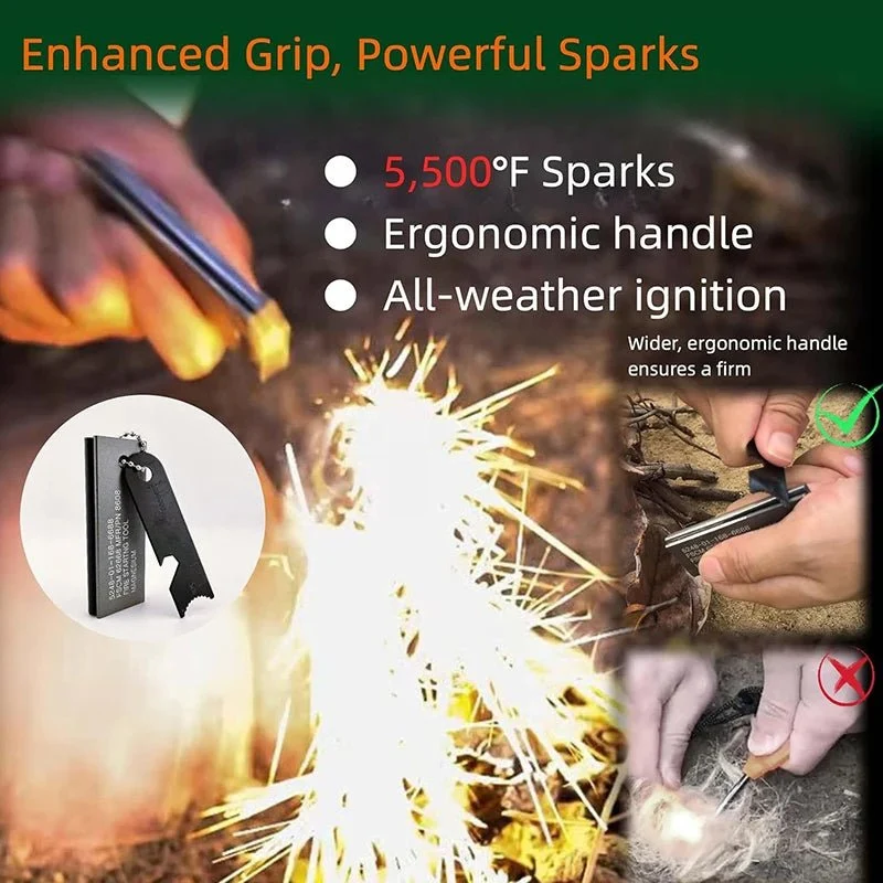 Kit réchaud à alcool & allume-feu d'urgence en magnésium "Planète Rando - Fire Starter kit"