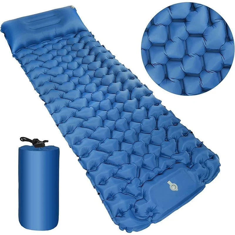 Matelas de camping 9cm avec oreiller & pompe intégrée "Planete Rando - Comfort Trek 3"