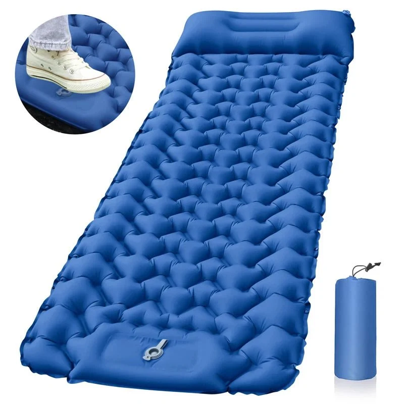 Matelas de camping 9cm avec oreiller & pompe intégrée "Planete Rando - Comfort Trek 3"