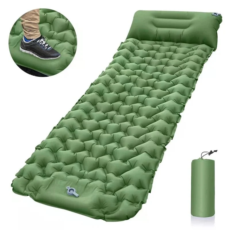 Matelas de camping 9cm avec oreiller & pompe intégrée "Planete Rando - Comfort Trek 3"