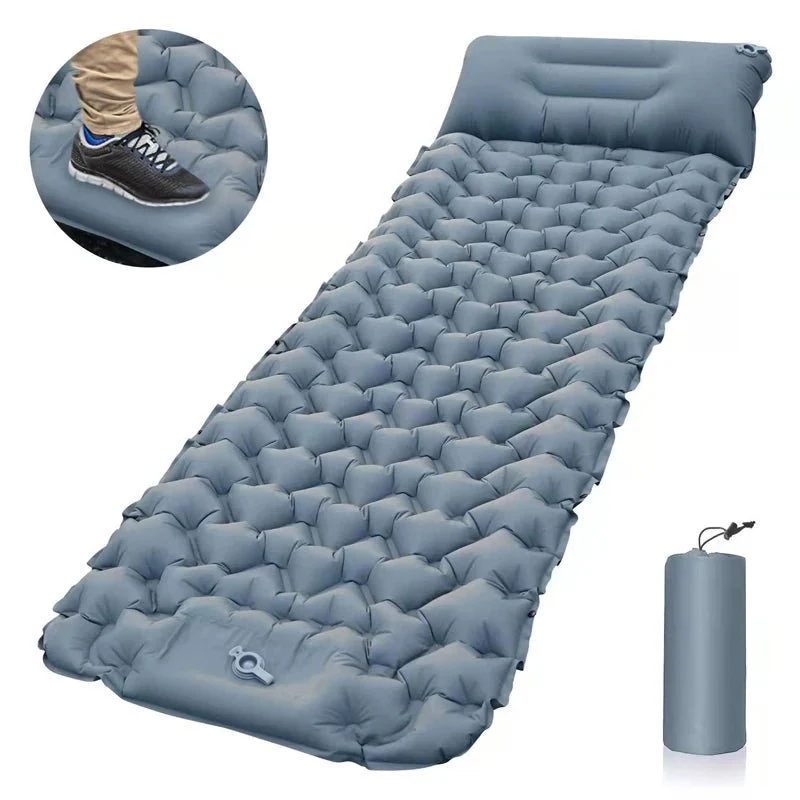 Matelas de camping 9cm avec oreiller & pompe intégrée "Planete Rando - Comfort Trek 3"