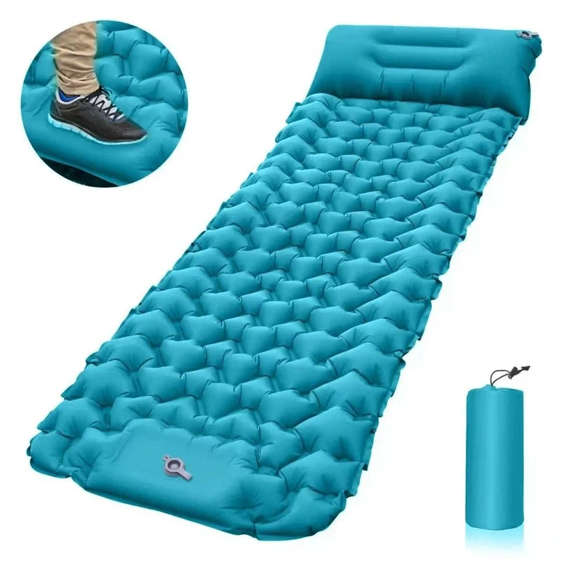 Matelas de camping 9cm avec oreiller & pompe intégrée "Planete Rando - Comfort Trek 3"