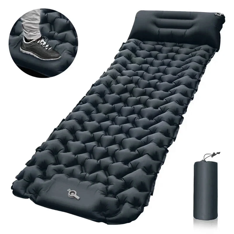 Matelas de camping 9cm avec oreiller & pompe intégrée "Planete Rando - Comfort Trek 3"