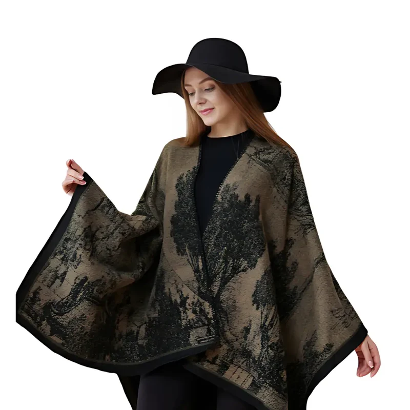 Poncho pour femme en cachemire vintage