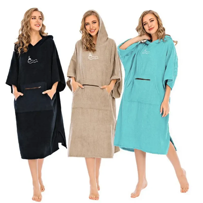 Poncho de surf couleur femme