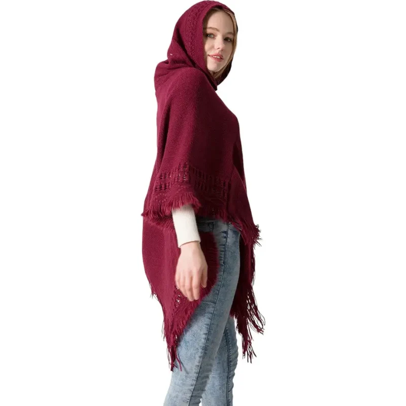 Poncho femme tres chaud