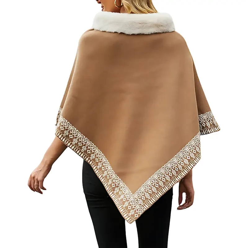 Poncho courte laine femme