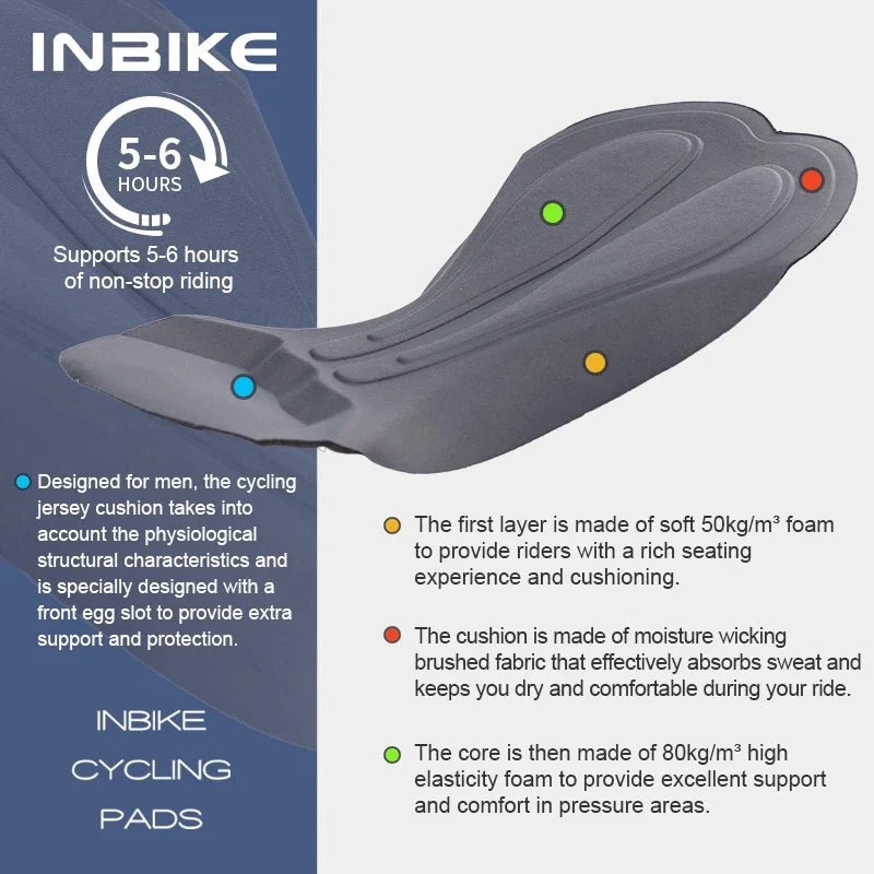 Cuissard de cyclisme confort 5-6 heures pour homme "INBIKE - SSXX572"