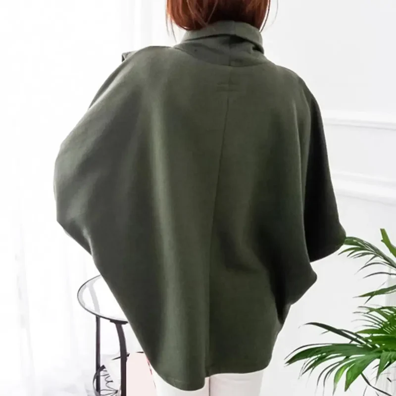Poncho court laine femme