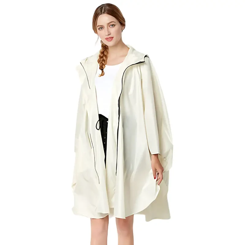 Poncho long à capuche pour femmes