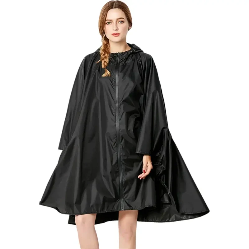 Poncho long à capuche pour femmes